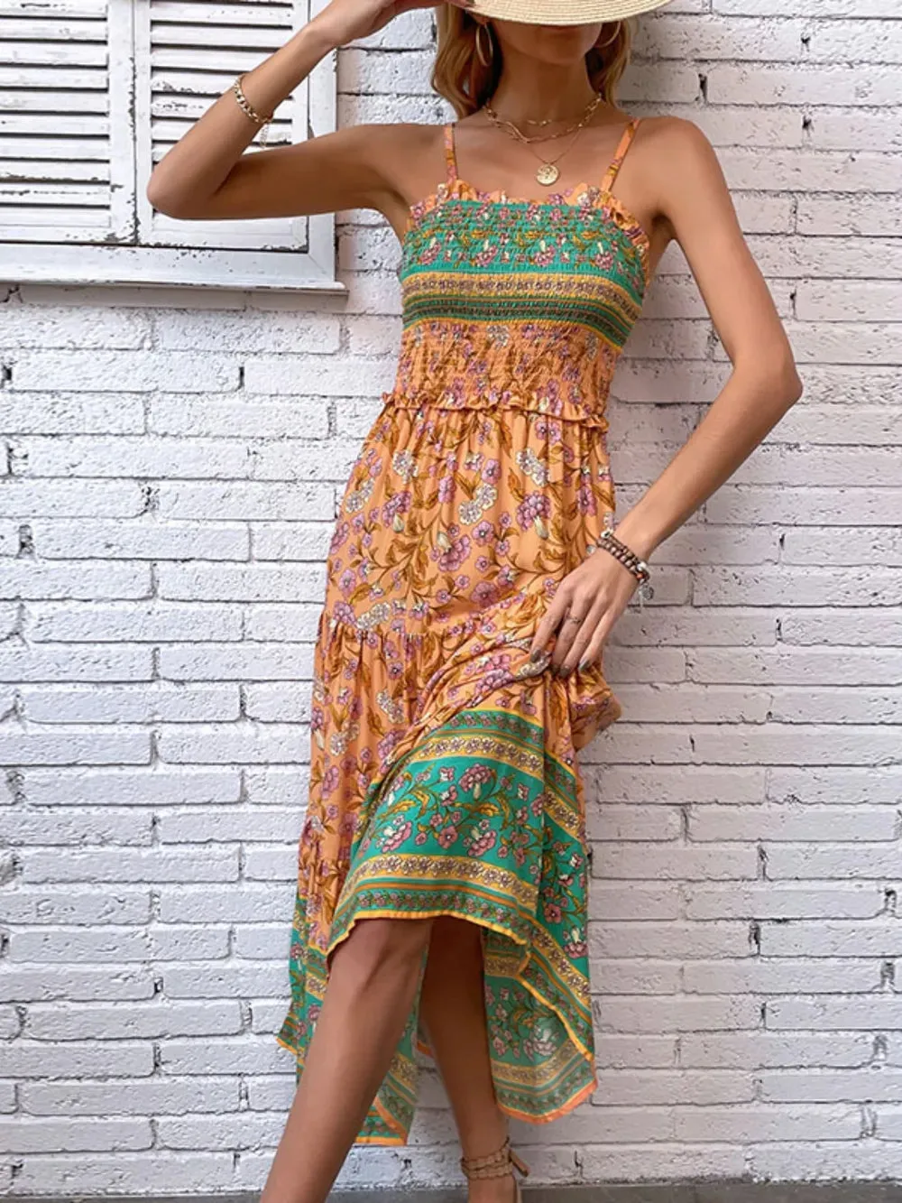 Printed Square Neck Midi Cami Dress sold by Gigi Laurent product image thumbnail 4