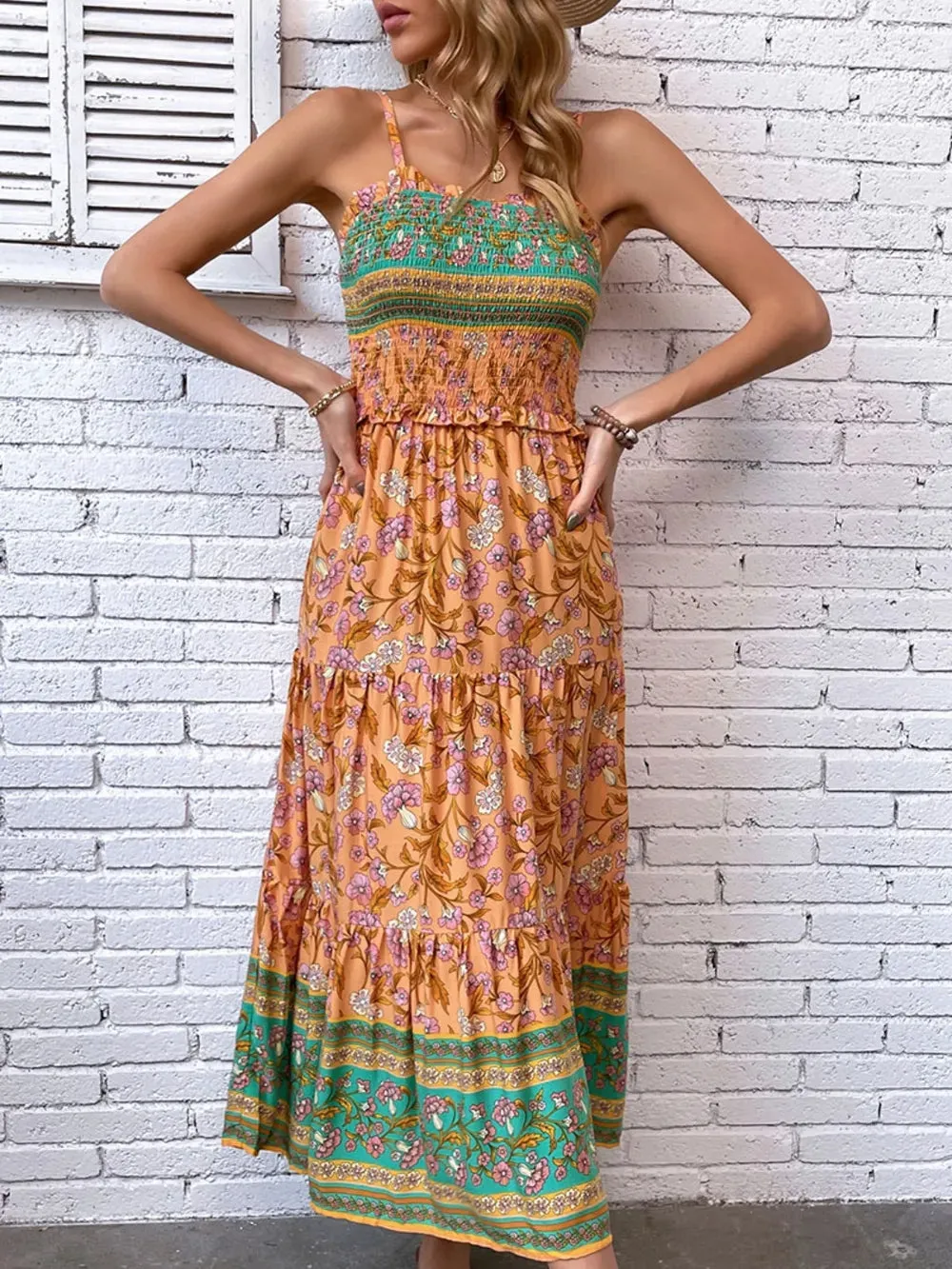 Printed Square Neck Midi Cami Dress sold by Gigi Laurent product image thumbnail 3