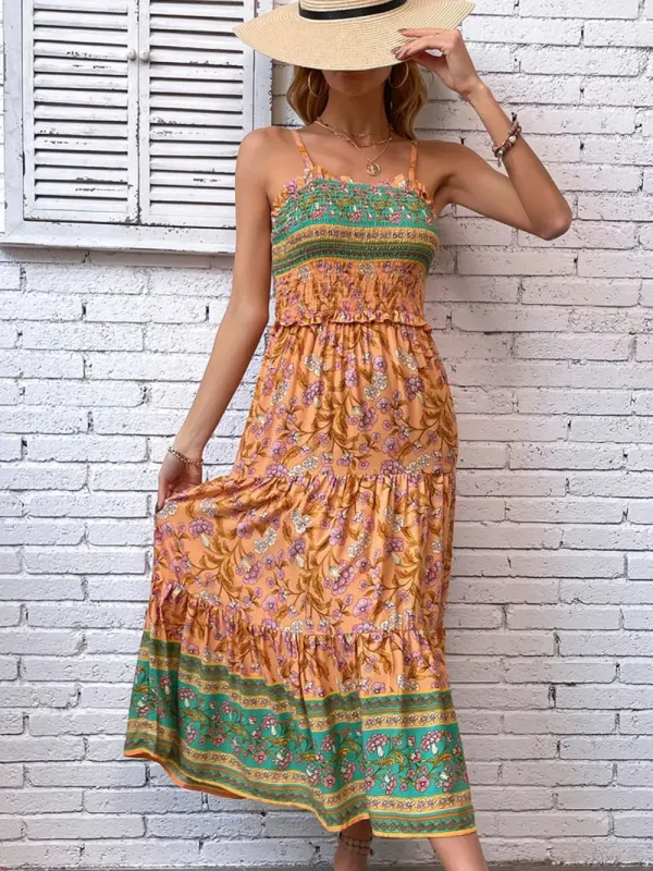 Printed Square Neck Midi Cami Dress sold by Gigi Laurent