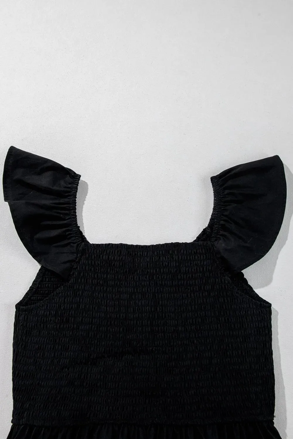 V Neck Ruffled Cap Sleeve Smocked Maxi Dress sold by Gigi Laurent product image thumbnail 5