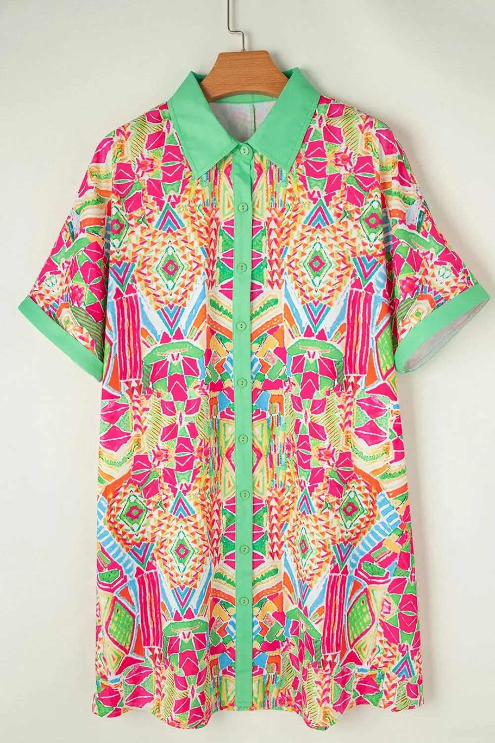 Printed Button Down Short Sleeve Dress sold by Gigi Laurent product image thumbnail 5