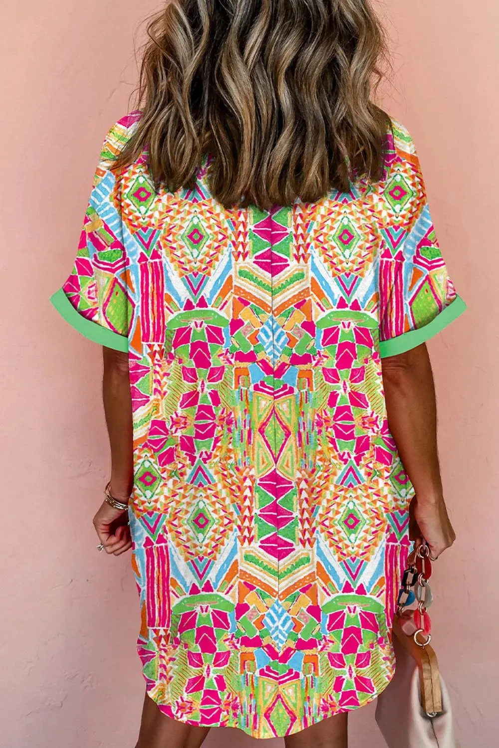 Printed Button Down Short Sleeve Dress sold by Gigi Laurent product image thumbnail 2