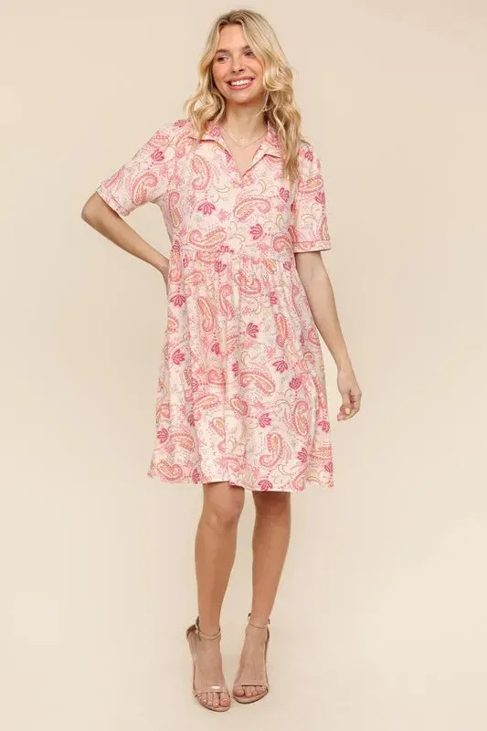 Haptics Fit and Flare Paisley Print Knit Dress sold by Gigi Laurent product image thumbnail 5