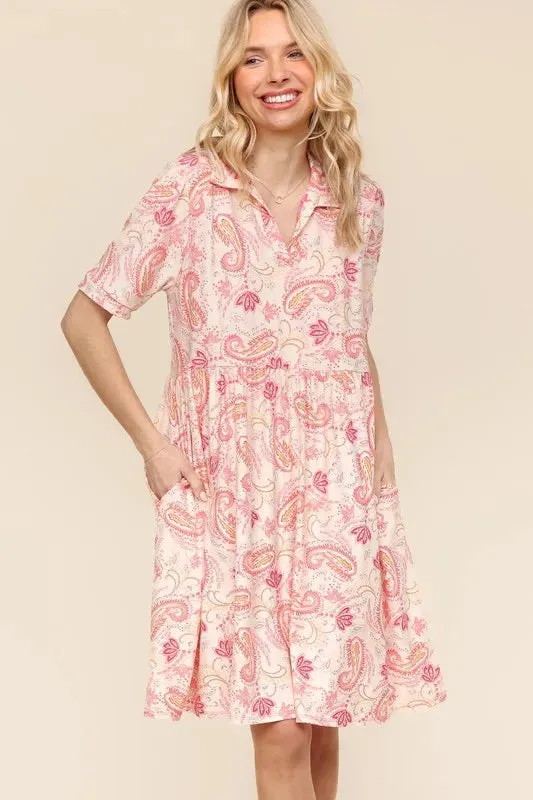 Haptics Fit and Flare Paisley Print Knit Dress sold by Gigi Laurent product image thumbnail 3