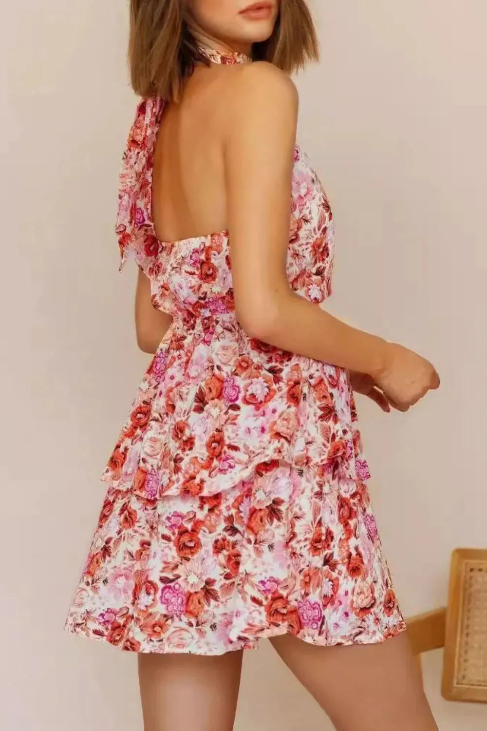 Floral Halter Neck Mini Dress sold by Gigi Laurent product image thumbnail 2