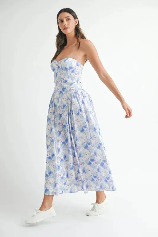MABLE Sweetheart Neckline Floral Printed Midi Dress sold by Gigi Laurent product image thumbnail 3