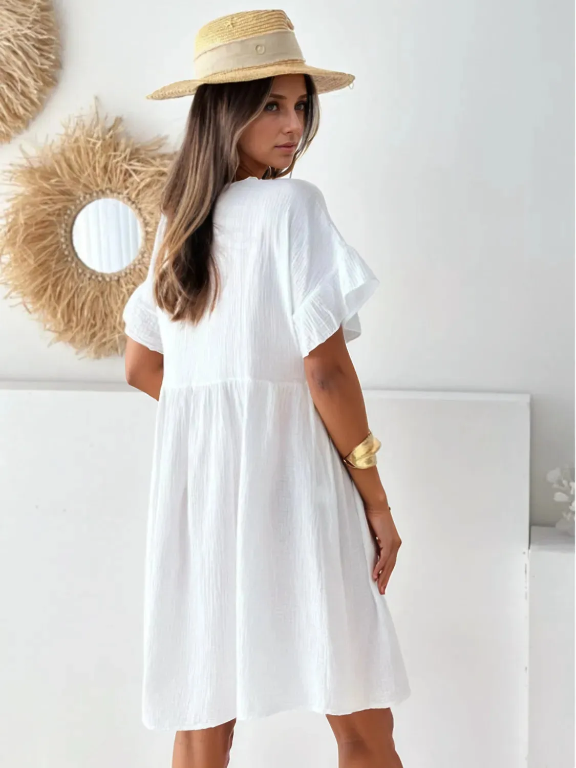 Round Neck Short Sleeve Mini Dress sold by Gigi Laurent product image thumbnail 5