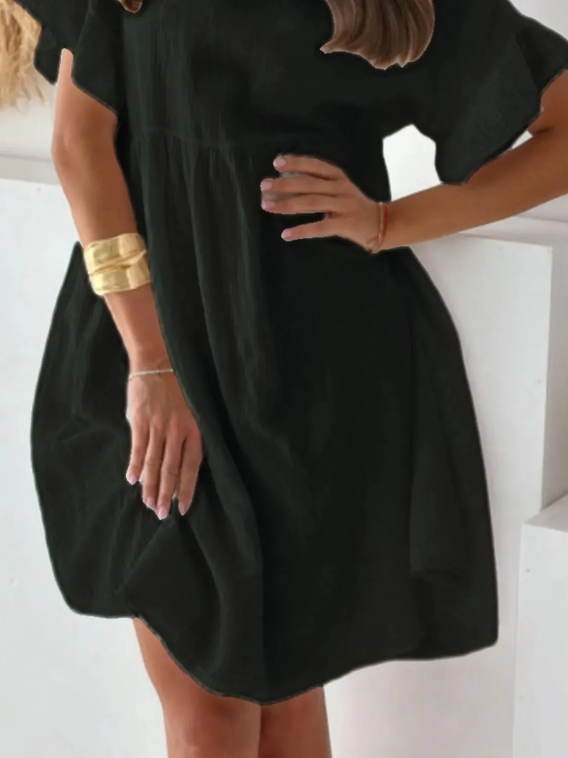 Round Neck Short Sleeve Mini Dress sold by Gigi Laurent product image thumbnail 3