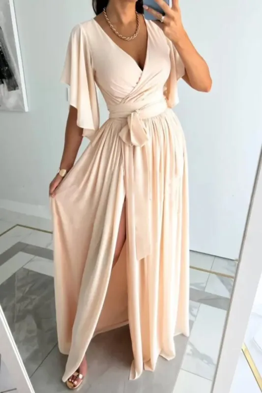 Surplice Flutter Sleeve Maxi Dress made by Trendsi