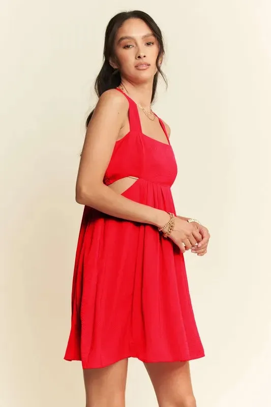 Davi & Dani Washed Satin Cutout Skirt Bandeau Mini Dress sold by Gigi Laurent product image thumbnail 2