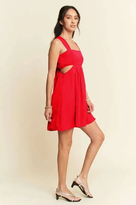 Davi & Dani Washed Satin Cutout Skirt Bandeau Mini Dress sold by Gigi Laurent product image thumbnail 5