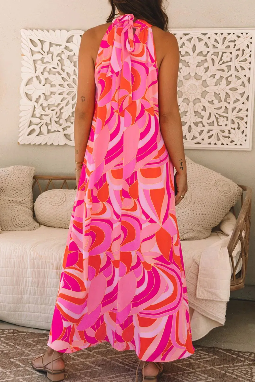 Contrast Grecian Neck Maxi Dress sold by Gigi Laurent product image thumbnail 4