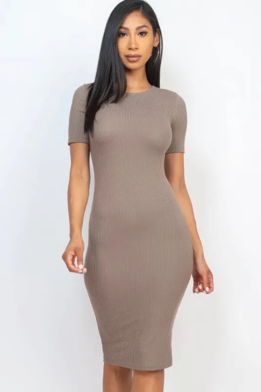 Ribbed Bodycon Midi Dress sold by Gigi Laurent