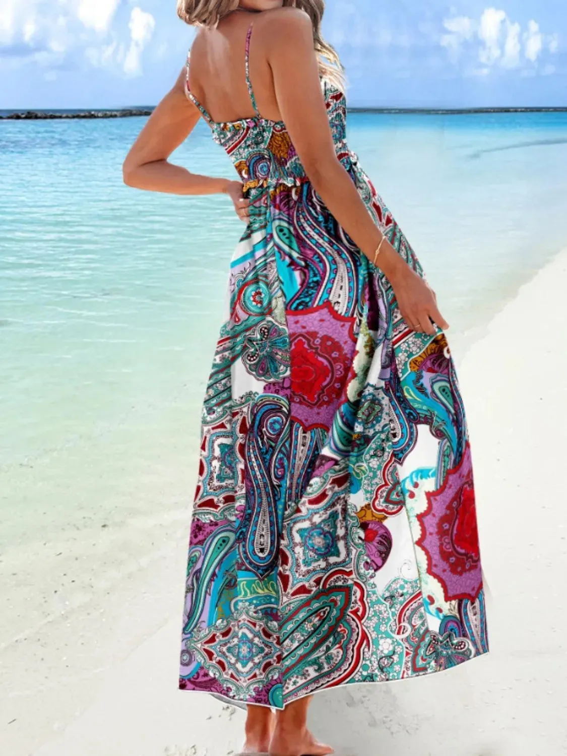 Printed Smocked Maxi Cami Dress sold by Gigi Laurent product image thumbnail 2