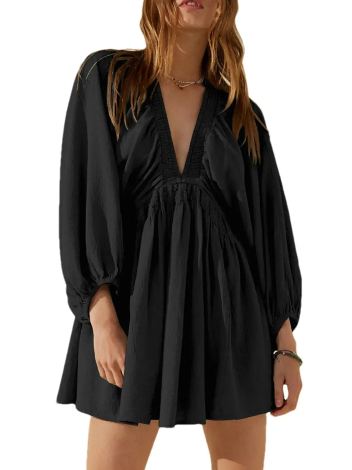 Textured V-Neck Mini Dress sold by Gigi Laurent product image thumbnail 5