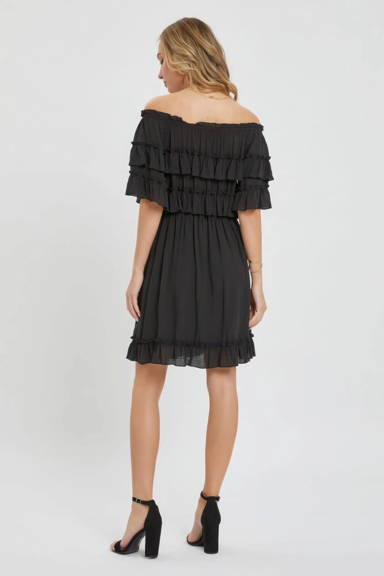 Off Shoulder Ruffle Dress sold by Gigi Laurent product image thumbnail 3