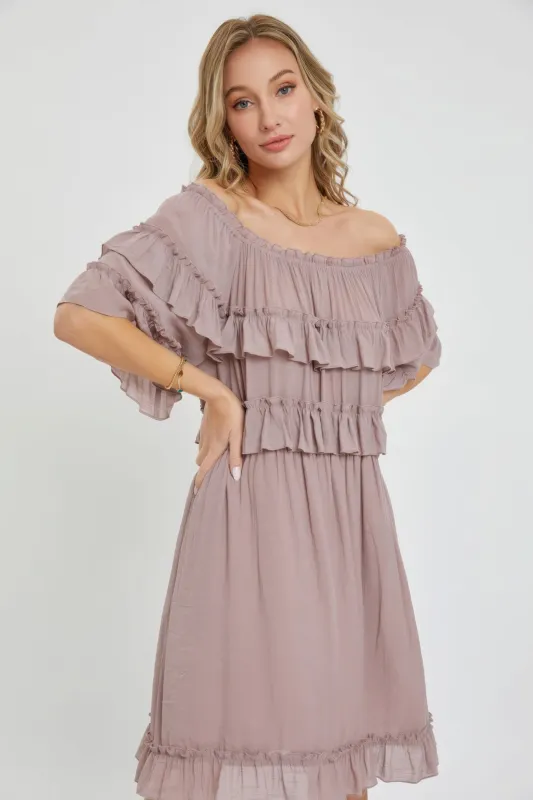 Off Shoulder Ruffle Dress sold by Gigi Laurent