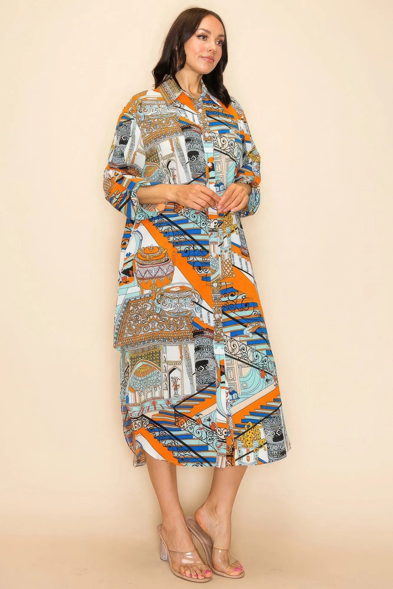 Printed Shirt Dress sold by Gigi Laurent product image thumbnail 5