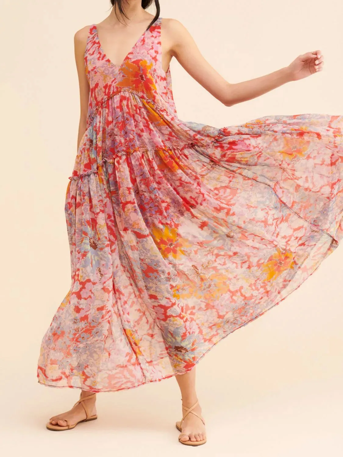 Printed V-Neck Sleeveless Dress sold by Gigi Laurent product image thumbnail 2