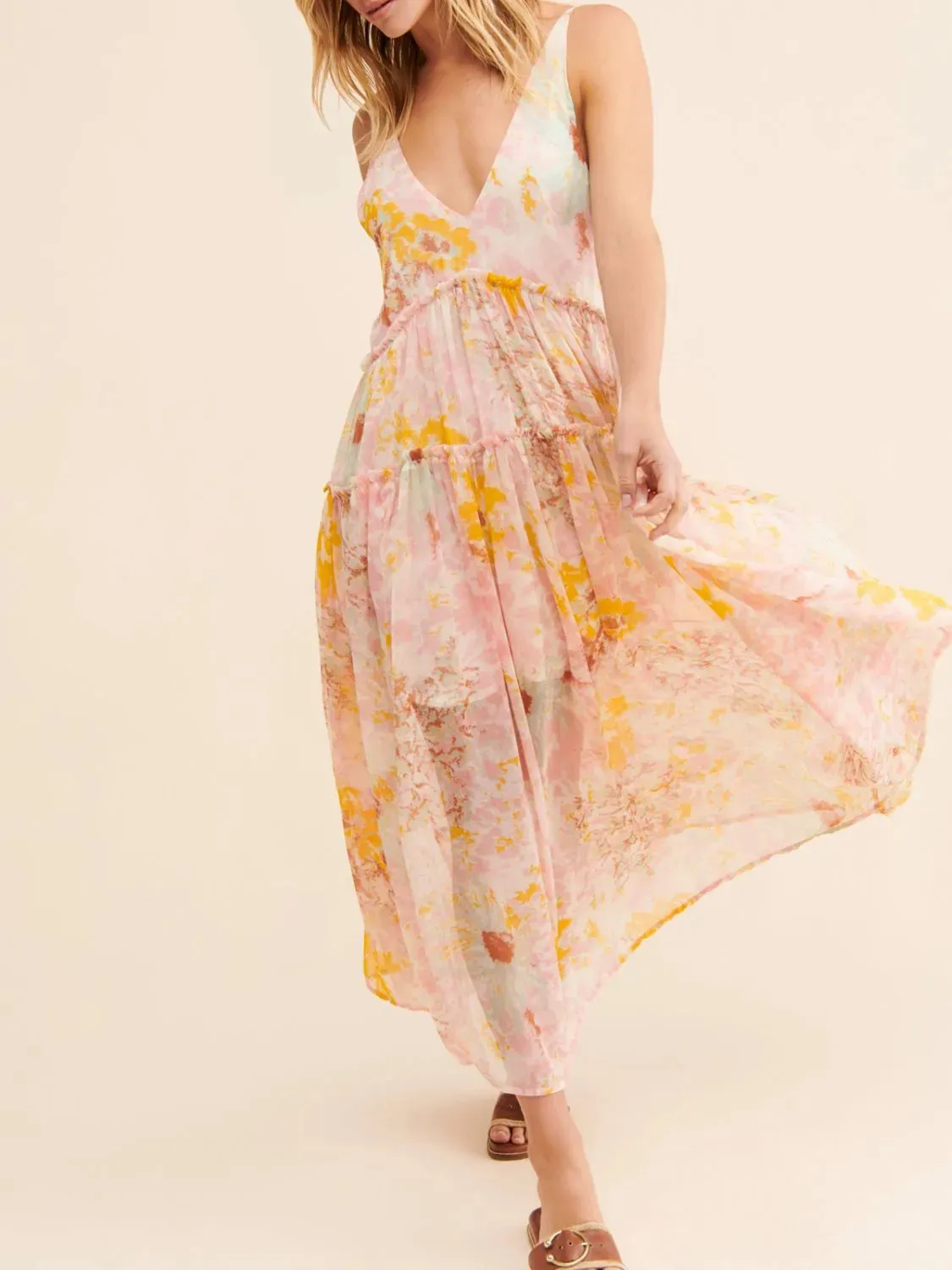 Printed V-Neck Sleeveless Dress sold by Gigi Laurent product image thumbnail 5