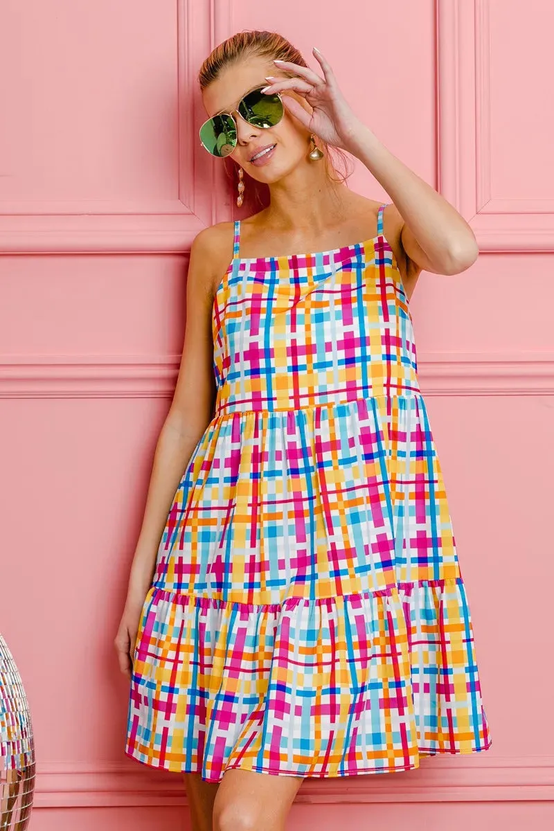 BiBi Multi Colors Plaid Sleeveless Sun Dress sold by Gigi Laurent product image thumbnail 5