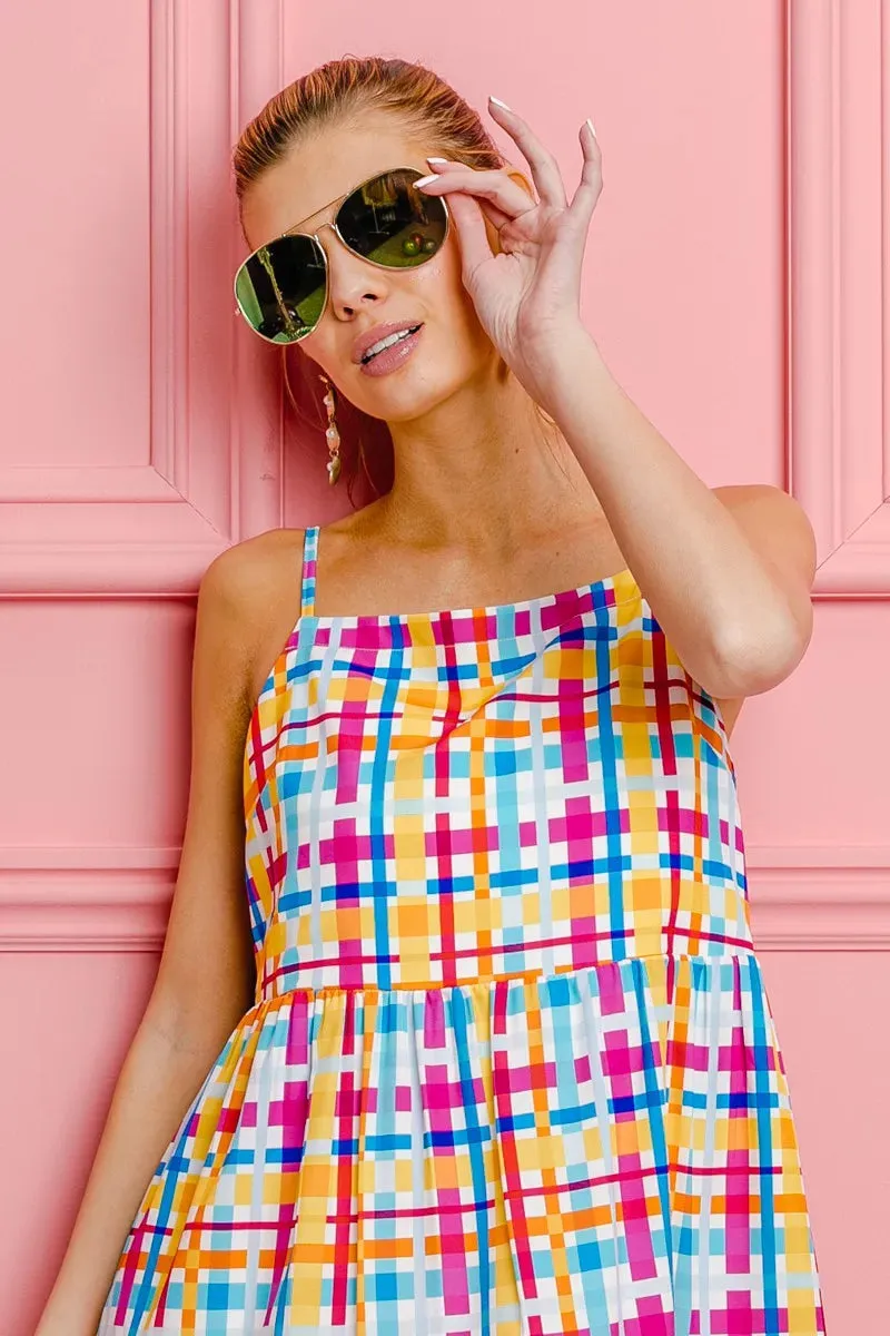 BiBi Multi Colors Plaid Sleeveless Sun Dress sold by Gigi Laurent product image thumbnail 2