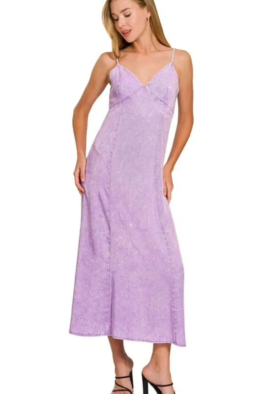 Zenana Tencel Mineral Washed Maxi Dress sold by Gigi Laurent