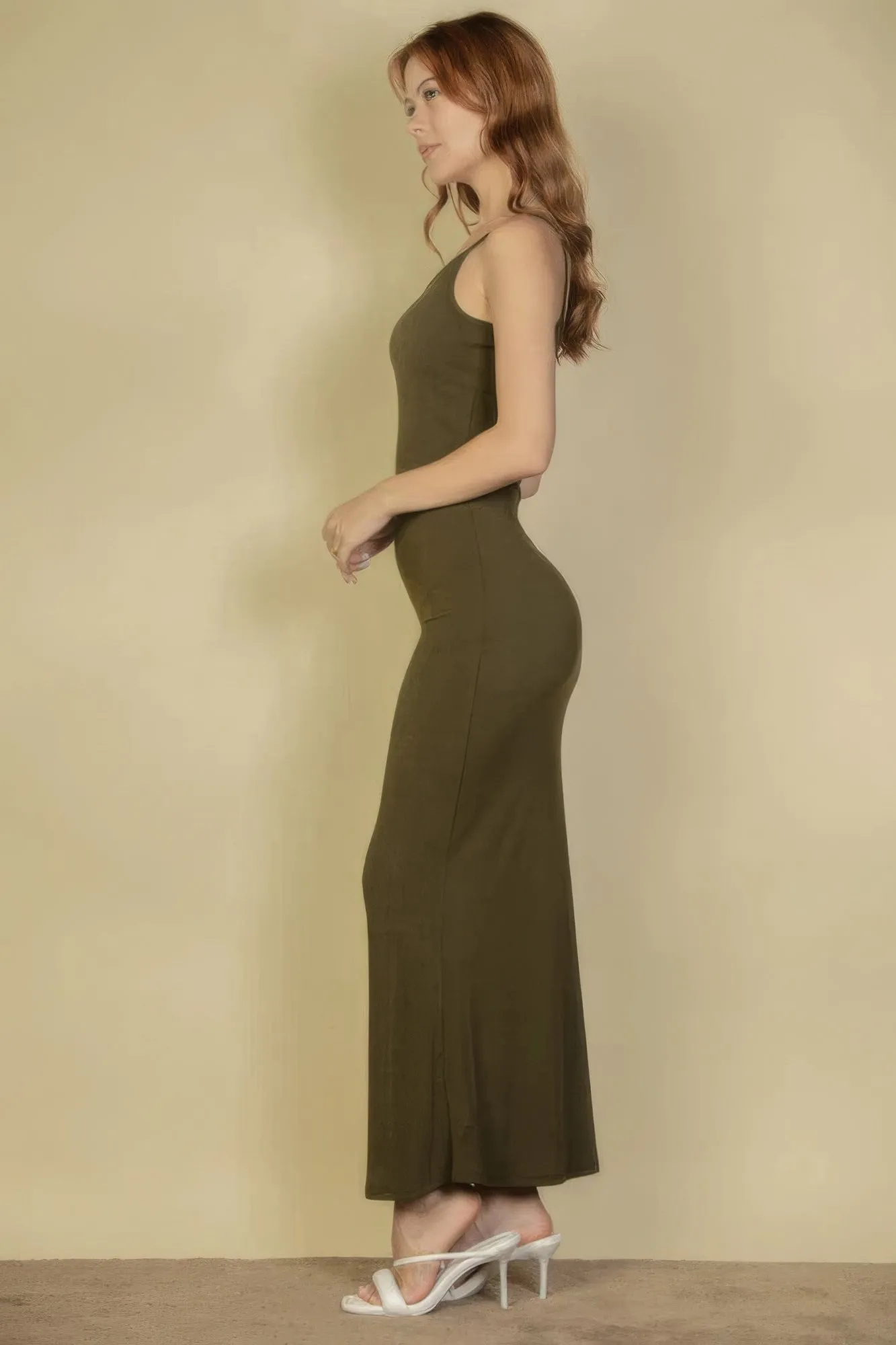 Ribbed Mermaid Hem Camisole Maxi Dress sold by Gigi Laurent product image thumbnail 3