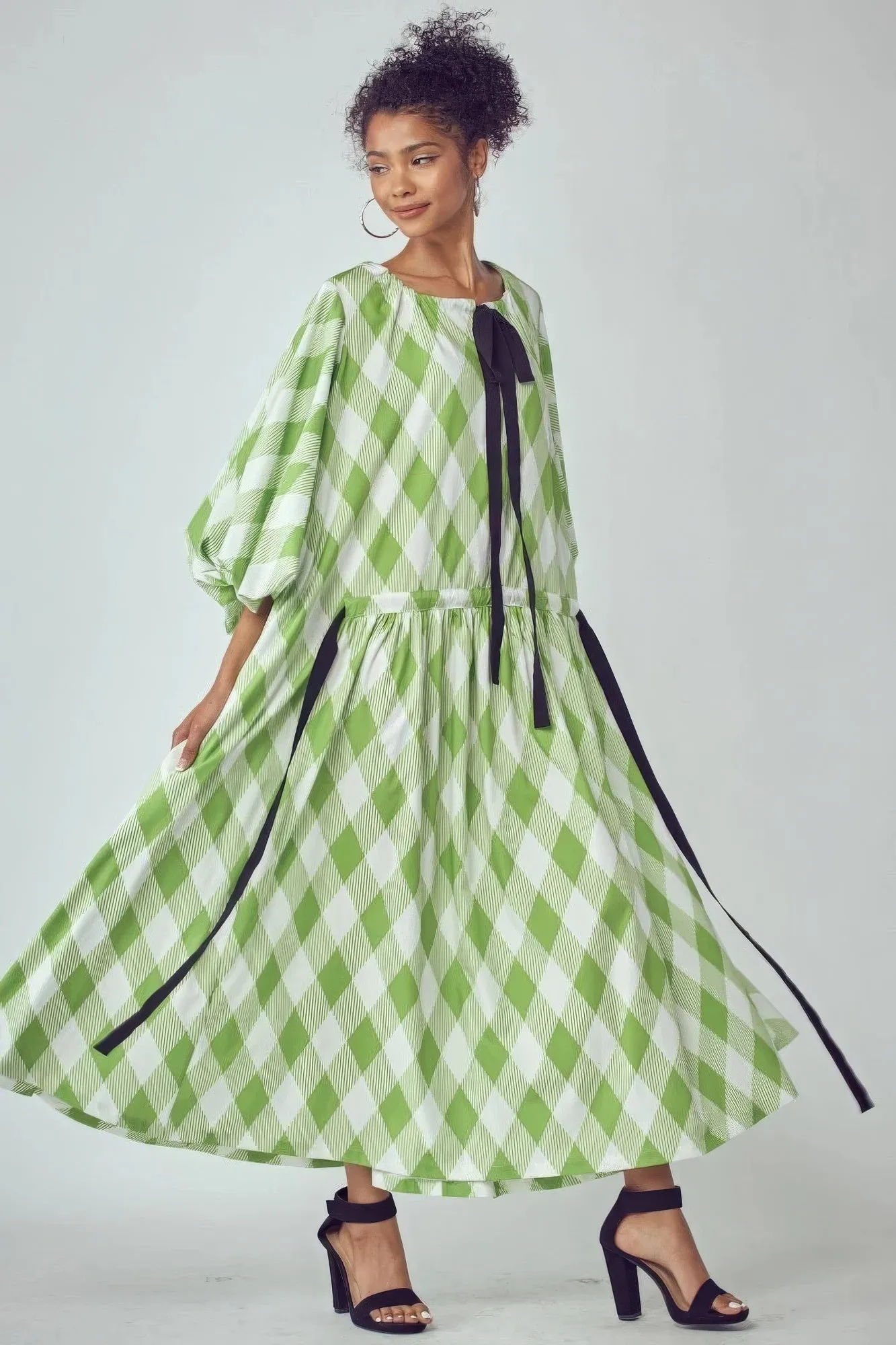 Balloon Sleeves Very Over Fit Pocketed Dress sold by Gigi Laurent product image thumbnail 2