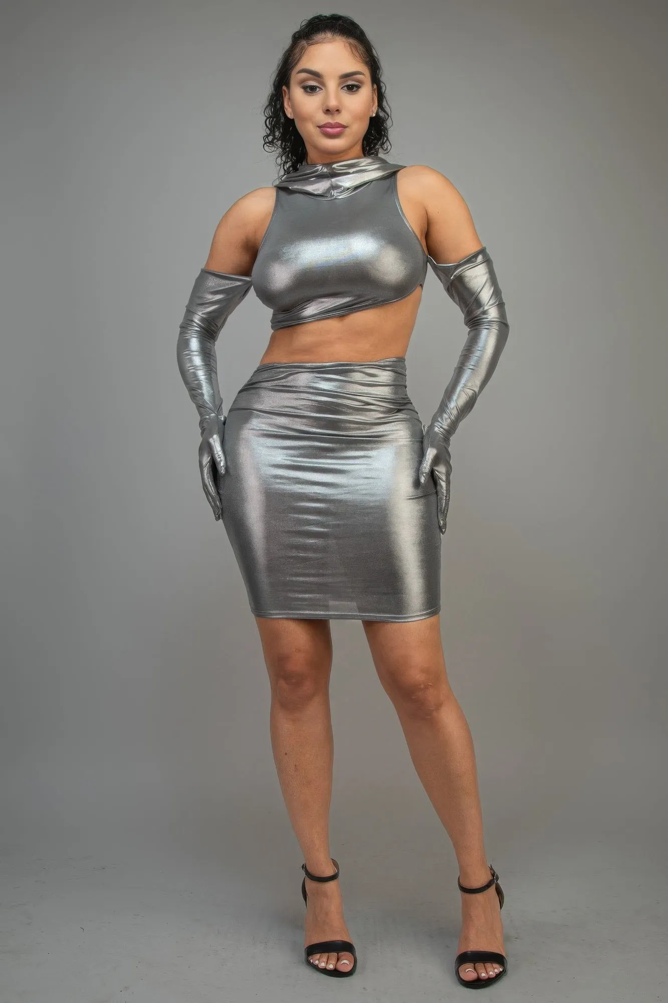 Short Dress With Gloves & Hoodie sold by Gigi Laurent product image thumbnail 2