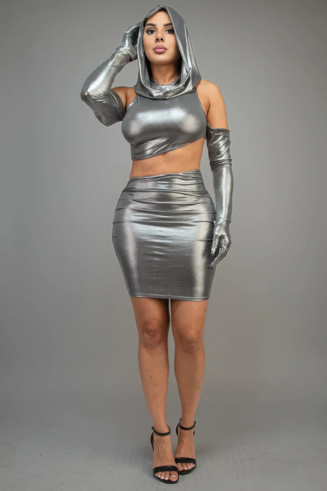 Short Dress With Gloves & Hoodie sold by Gigi Laurent product image thumbnail 4