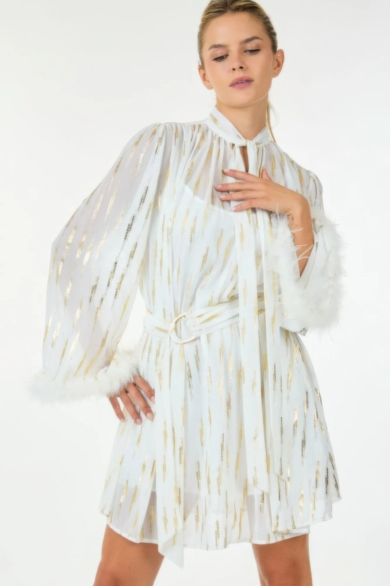 Metallic Print Short Dress sold by Gigi Laurent product image thumbnail 3