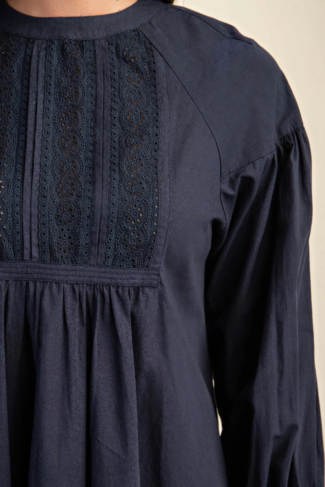 Long sleeve mini dress with lace detail sold by Gigi Laurent product image thumbnail 5