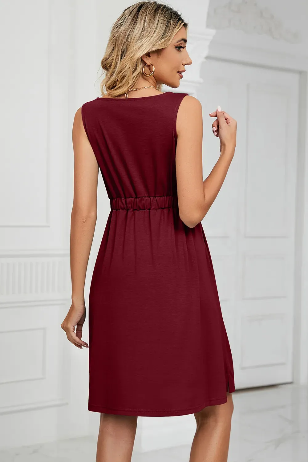 Buttoned Wide Strap Mini Dress sold by Gigi Laurent product image thumbnail 4