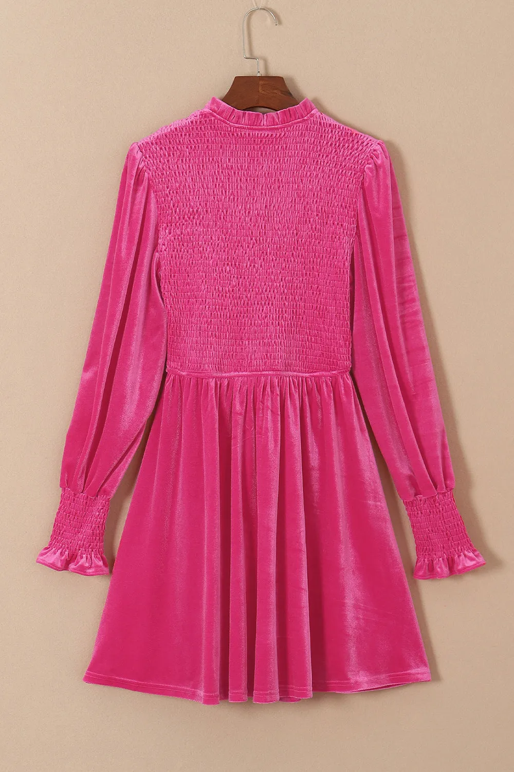 Smocked Round Neck Long Sleeve Dress sold by Gigi Laurent product image thumbnail 2