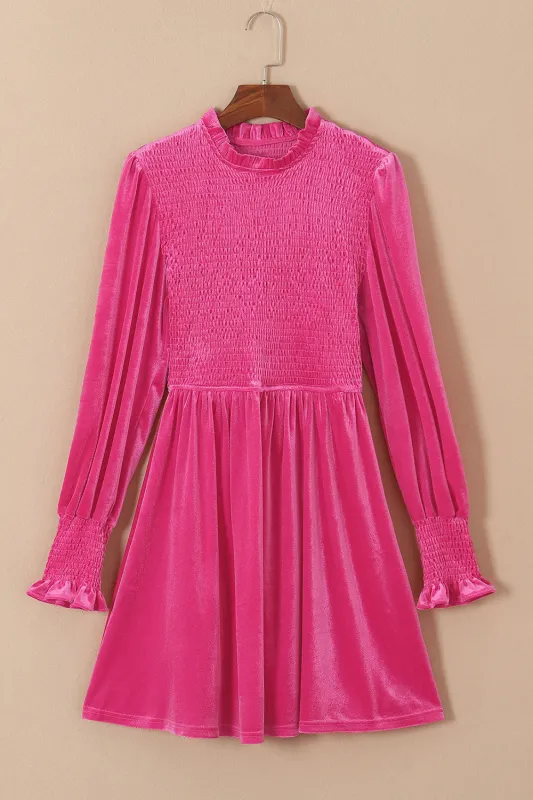 Smocked Round Neck Long Sleeve Dress sold by Gigi Laurent