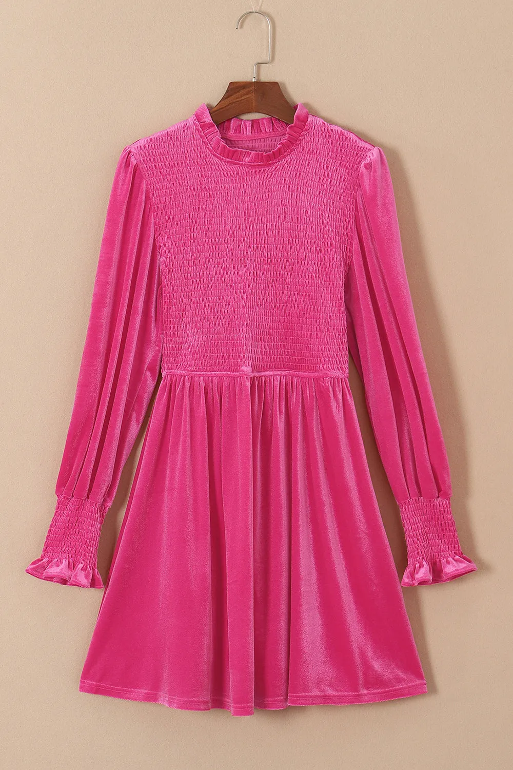 Smocked Round Neck Long Sleeve Dress sold by Gigi Laurent