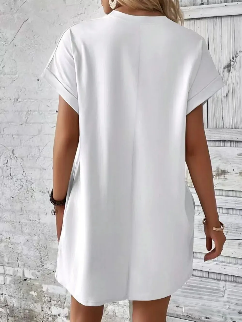 Pocketed Round Neck Short Sleeve Dress sold by Gigi Laurent product image thumbnail 5