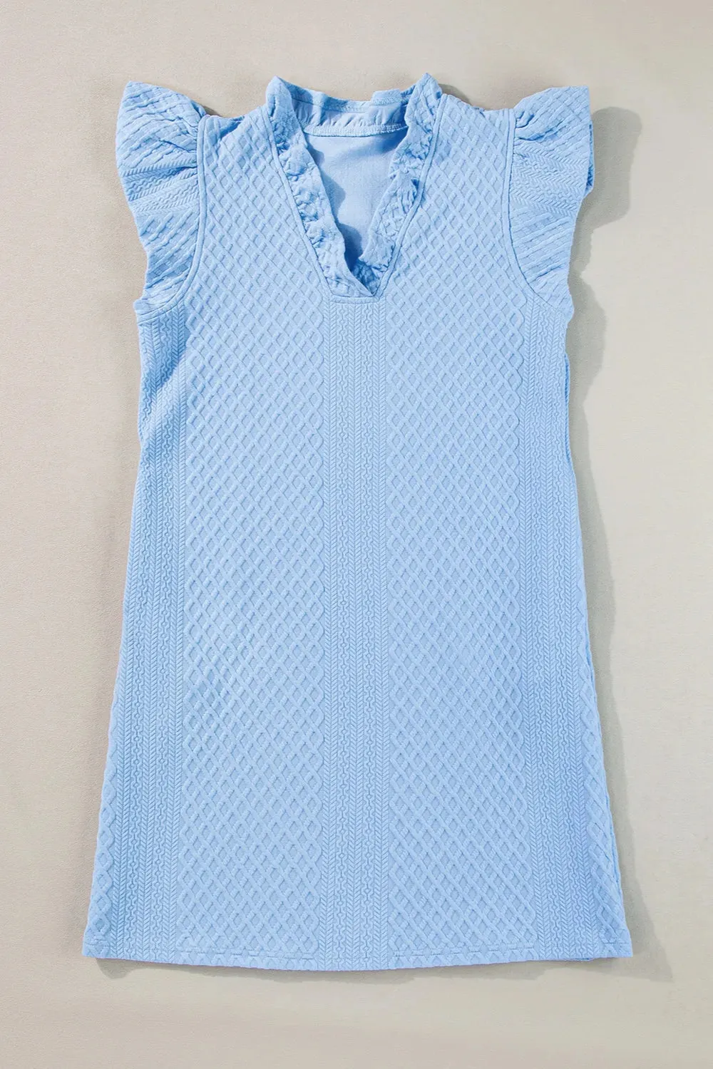 Ruffled V-Neck Cap Sleeve Mini Dress sold by Gigi Laurent product image thumbnail 5