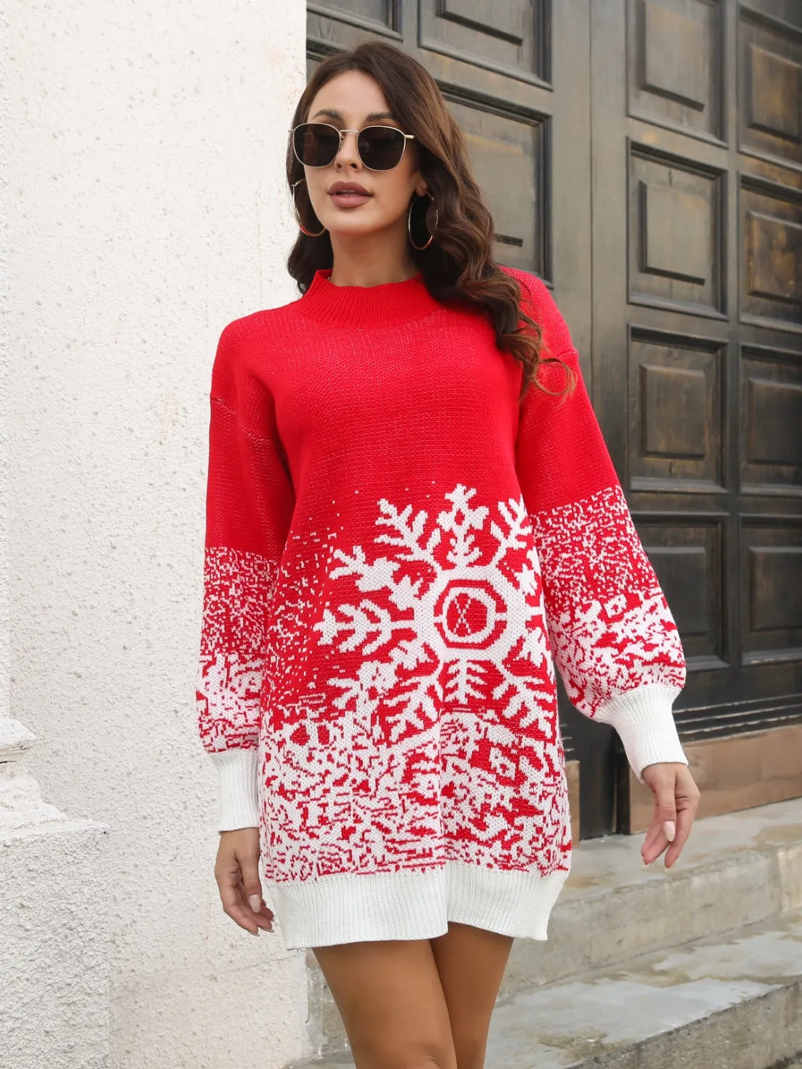 Snowflake Pattern Sweater Dress sold by Gigi Laurent product image thumbnail 4