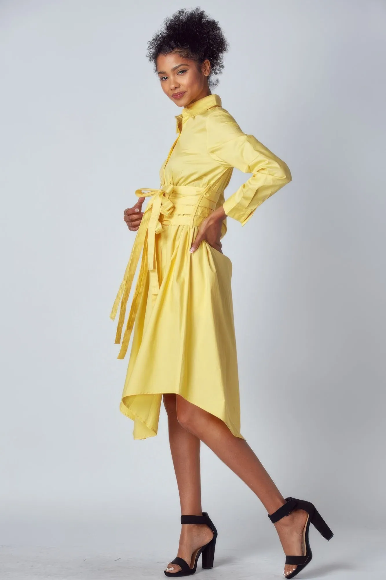Shirt Dress With Tie Up Belt Detail sold by Gigi Laurent product image thumbnail 3