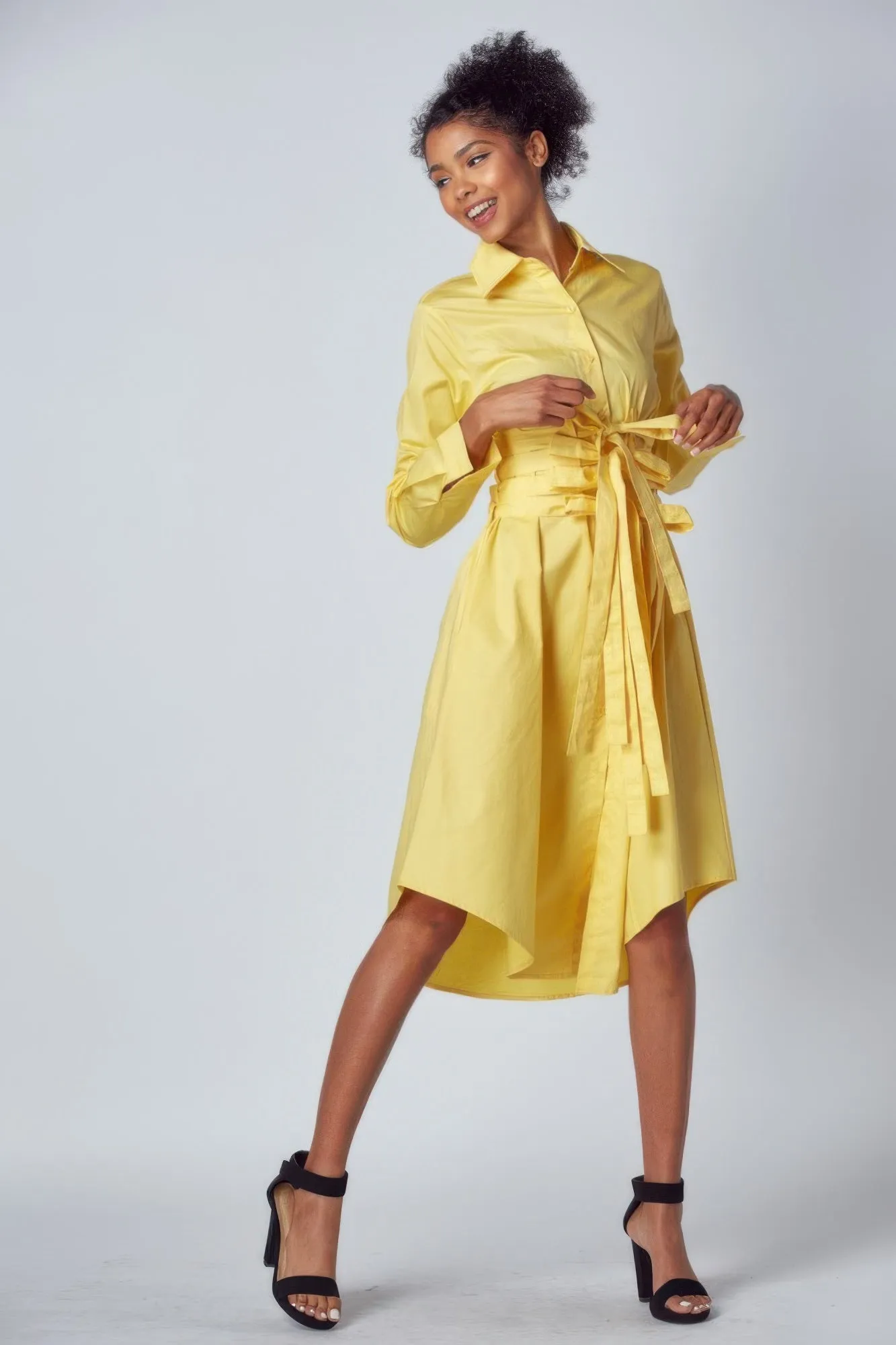 Shirt Dress With Tie Up Belt Detail sold by Gigi Laurent product image thumbnail 2