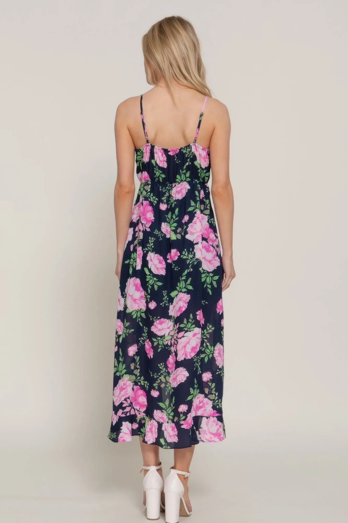 Floral Print Ruffle Slip Midi Dress sold by Gigi Laurent product image thumbnail 4
