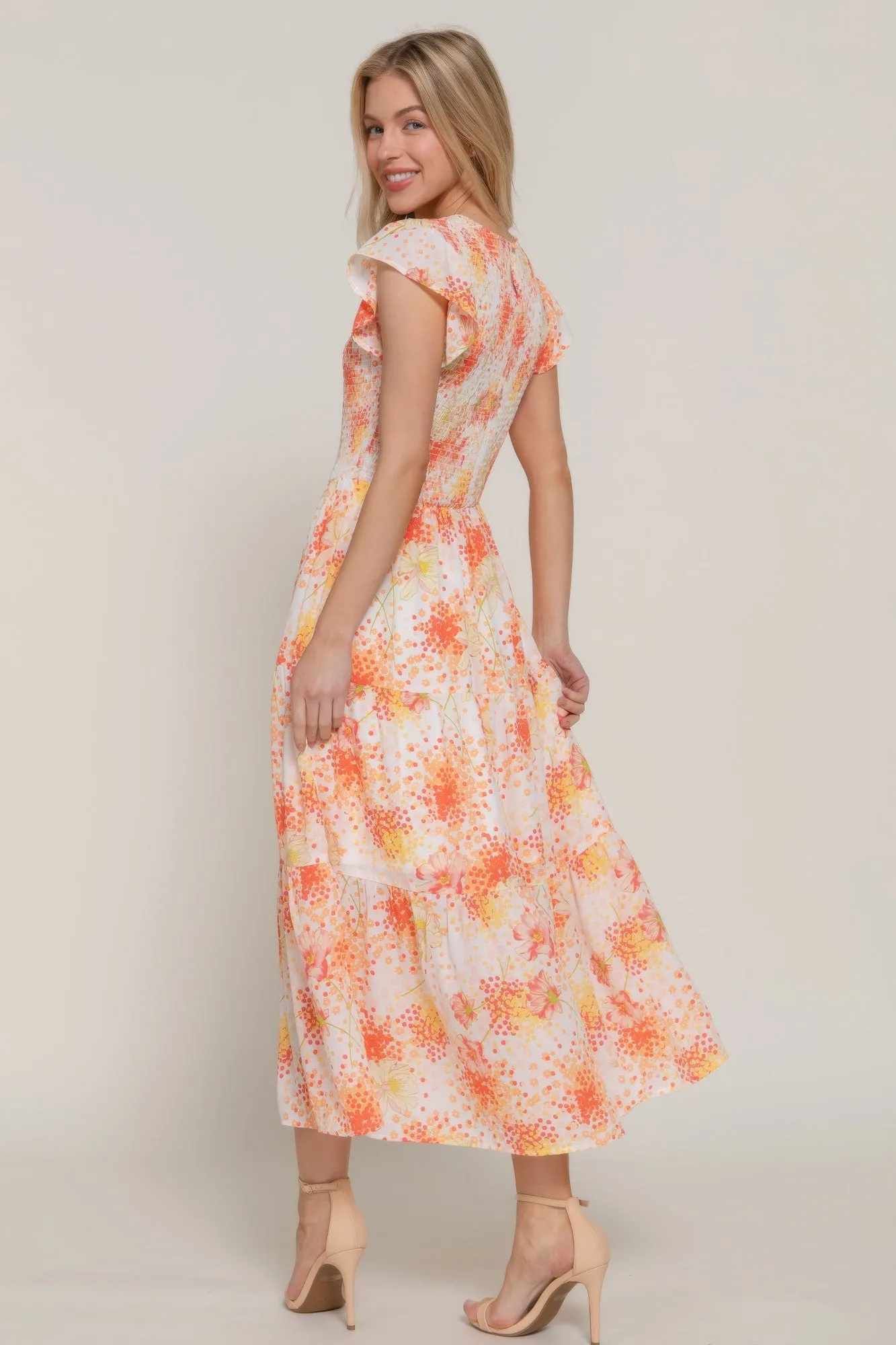 Ruffl Slv Smocked Floral Print Dresss sold by Gigi Laurent product image thumbnail 5