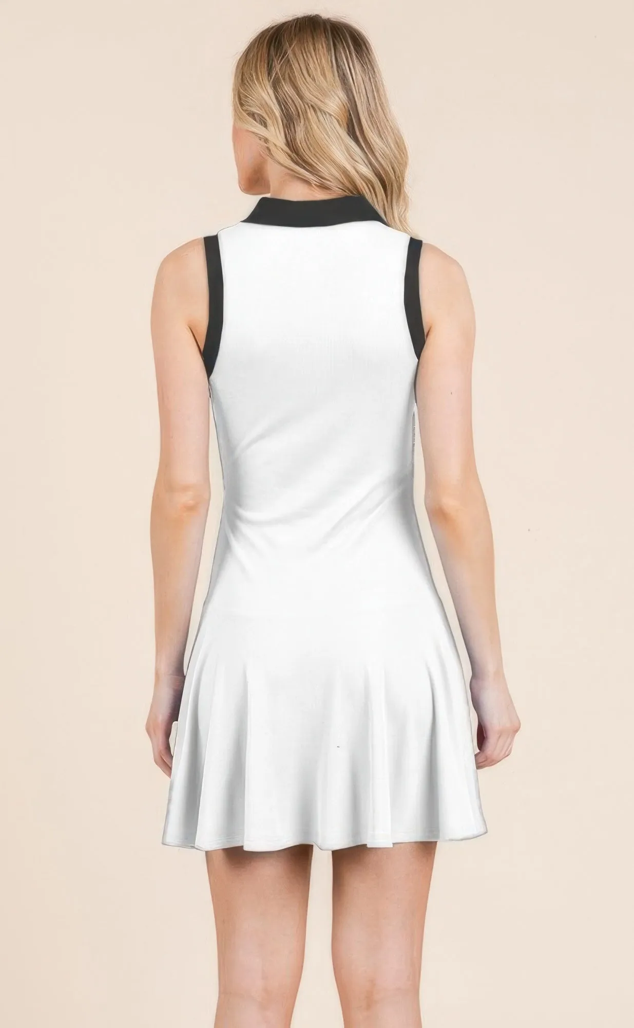Contrast Collar Drop Waist Tennis Mini Dress sold by Gigi Laurent product image thumbnail 3
