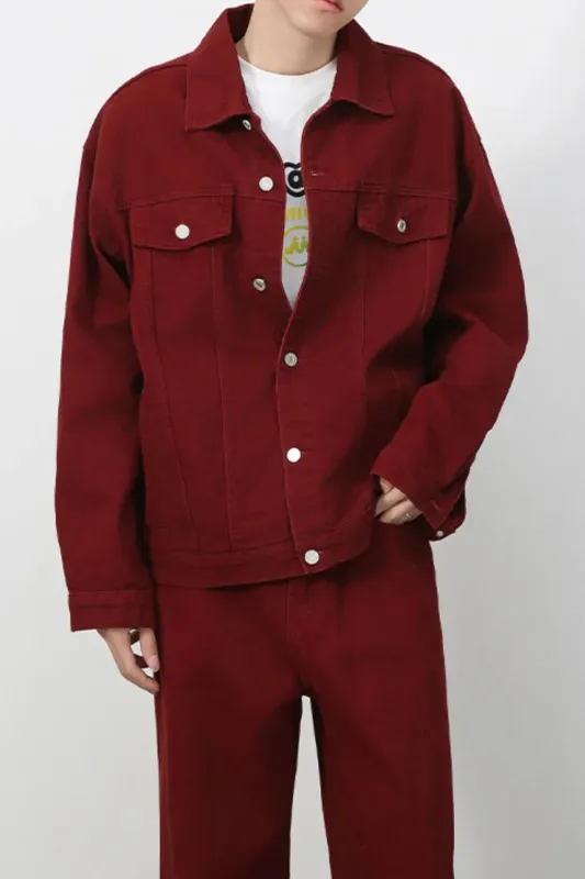 Men's Button Up Dropped Shoulder Denim Jacket sold by Gigi Laurent