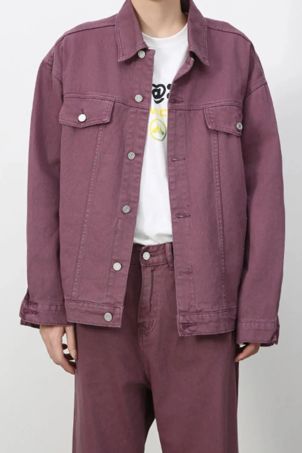 Men's Button Up Dropped Shoulder Denim Jacket sold by Gigi Laurent product image thumbnail 3