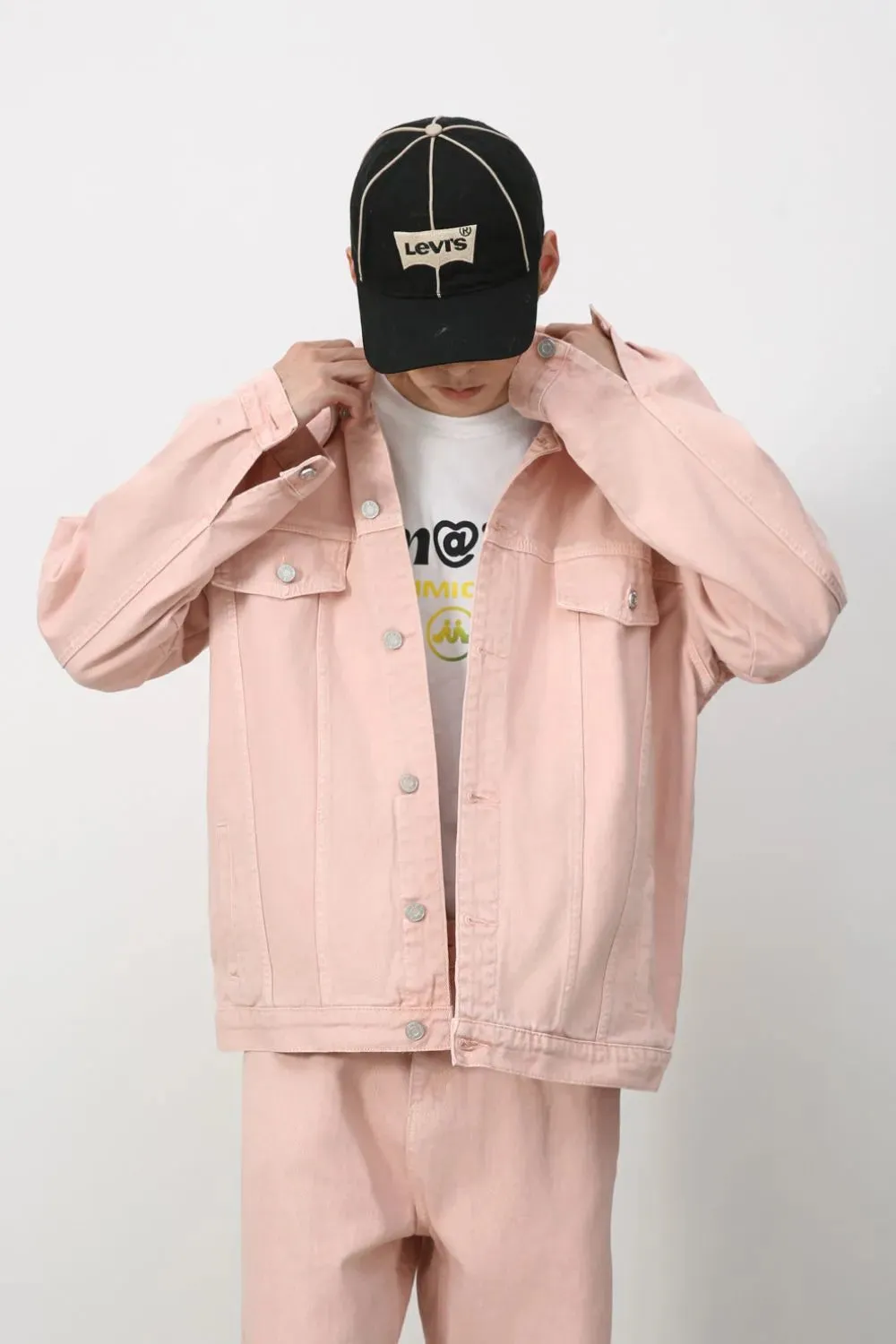 Men's Button Up Dropped Shoulder Denim Jacket sold by Gigi Laurent product image thumbnail 2