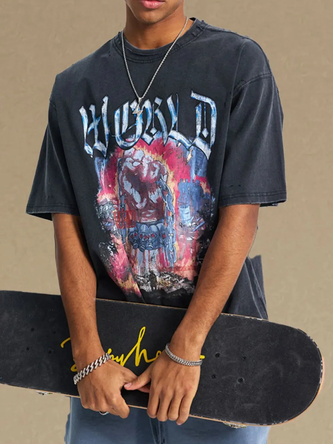 Men's Graphic Round Neck Half Sleeve T-Shirt sold by Gigi Laurent product image thumbnail 4