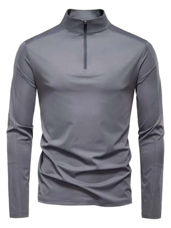 Men's Sun Protection Long Sleeve Half-Zip T-Shirt sold by Gigi Laurent